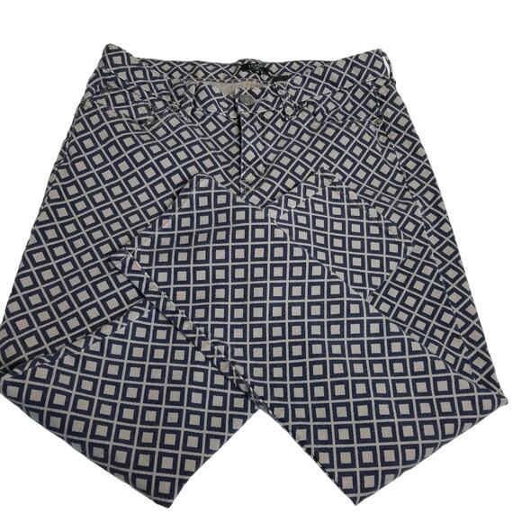 J Crew Blue Gray Geometric   Jeans Very Good! Size 28 - Picture 1 of 6